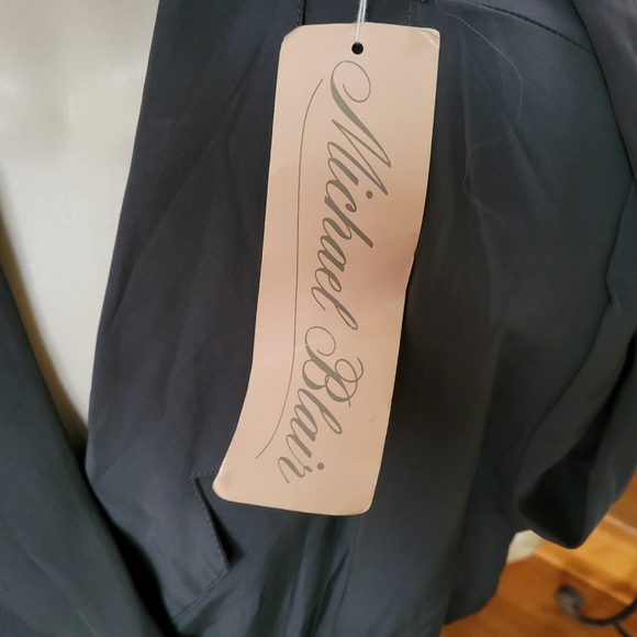 NEW Vintage 80s Dress Michael Blair Double Breasted Trench Long Layered Look S - Picture 7 of 11